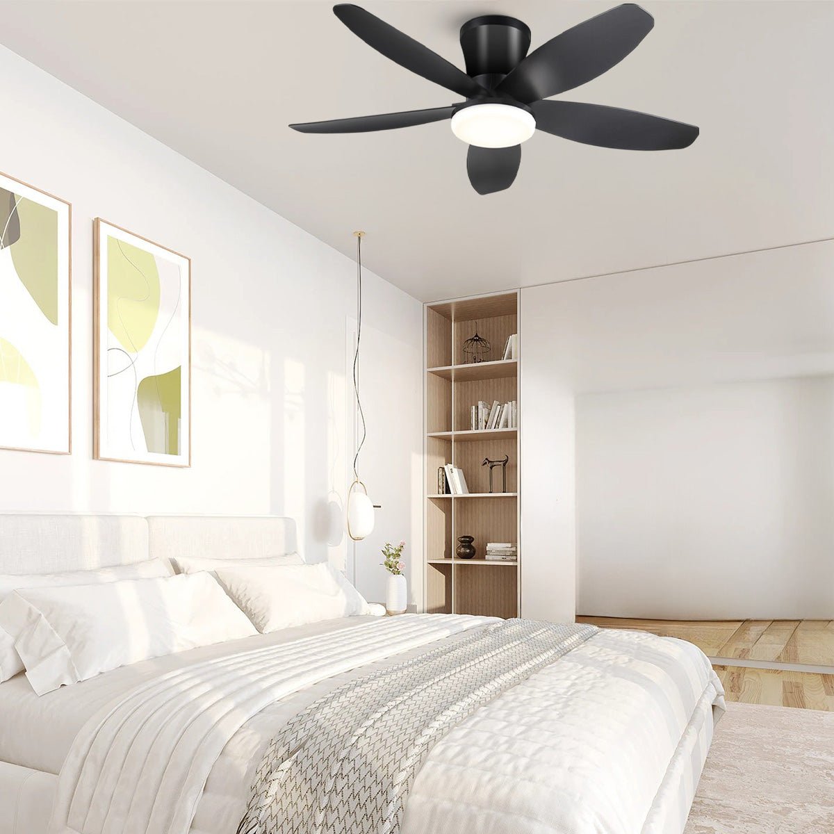 Indoor/Outdoor Recessed Black Ceiling Fan Light - Camilalamps - CA - 36IN - 36CB