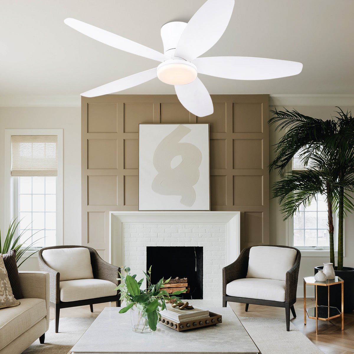 Indoor/Outdoor Recessed Black Ceiling Fan Light - Camilalamps - CA - 42IN - 42CW