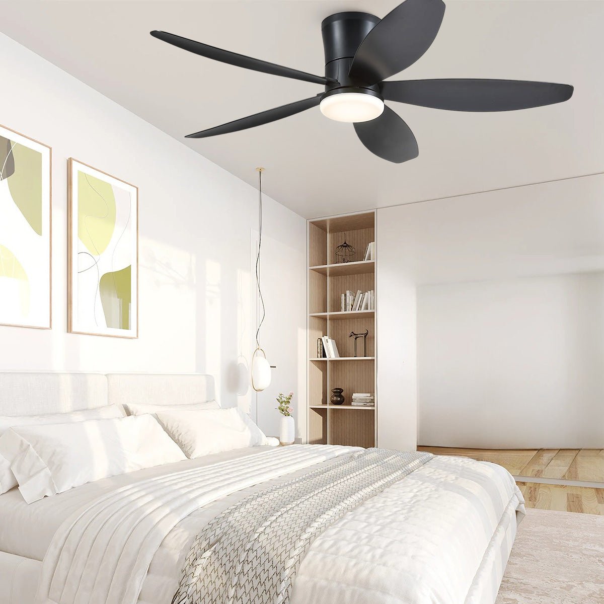 Indoor/Outdoor Recessed Black Ceiling Fan Light - Camilalamps - CA - 48IN - 48CB