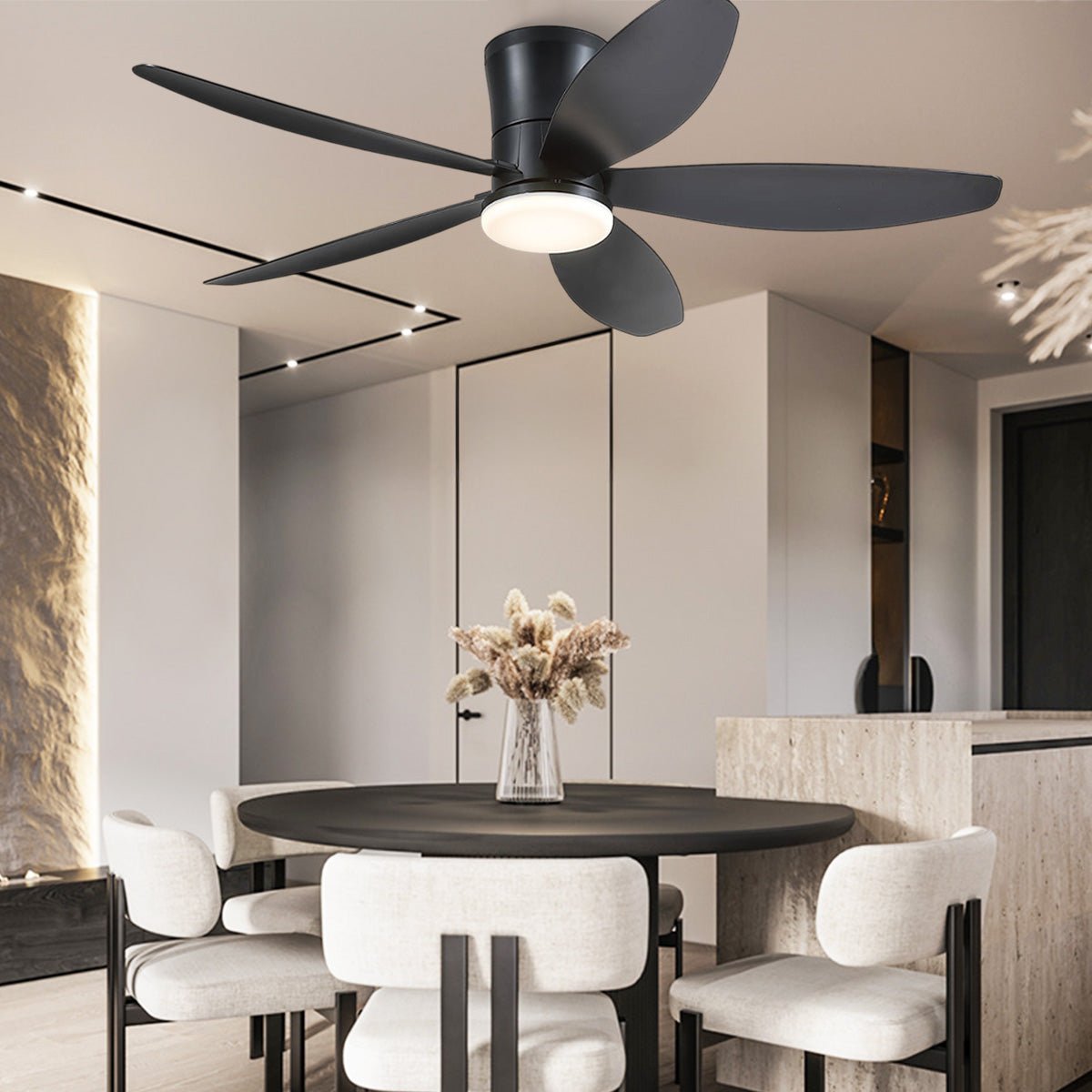 Indoor/Outdoor Recessed Black Ceiling Fan Light - Camilalamps - CA - 48IN - 48CB