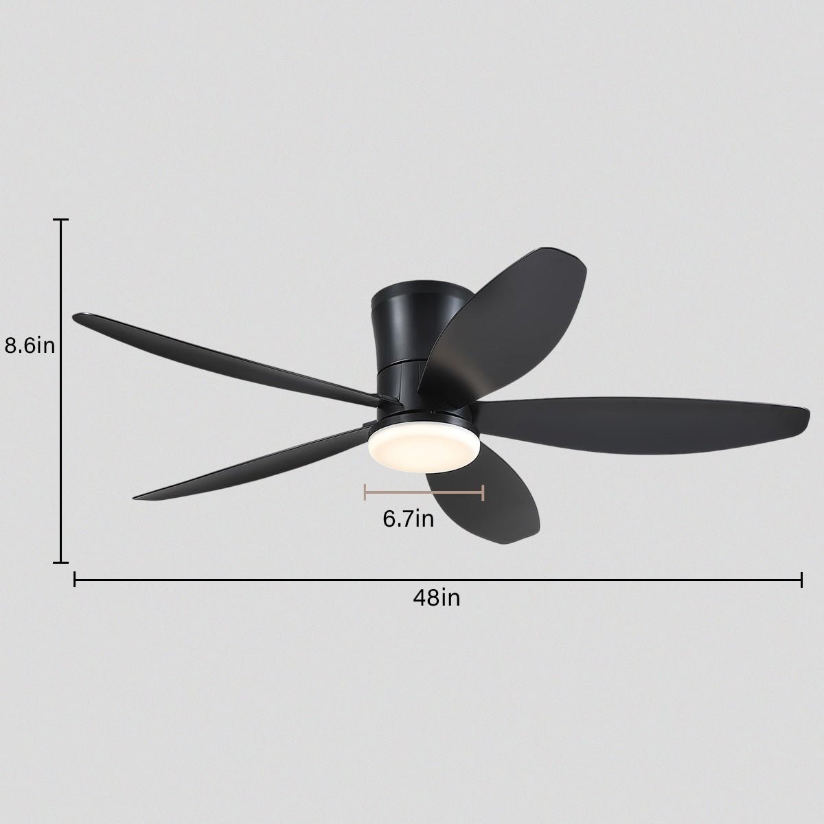 Indoor/Outdoor Recessed Black Ceiling Fan Light - Camilalamps - CA - 48IN - 48CB