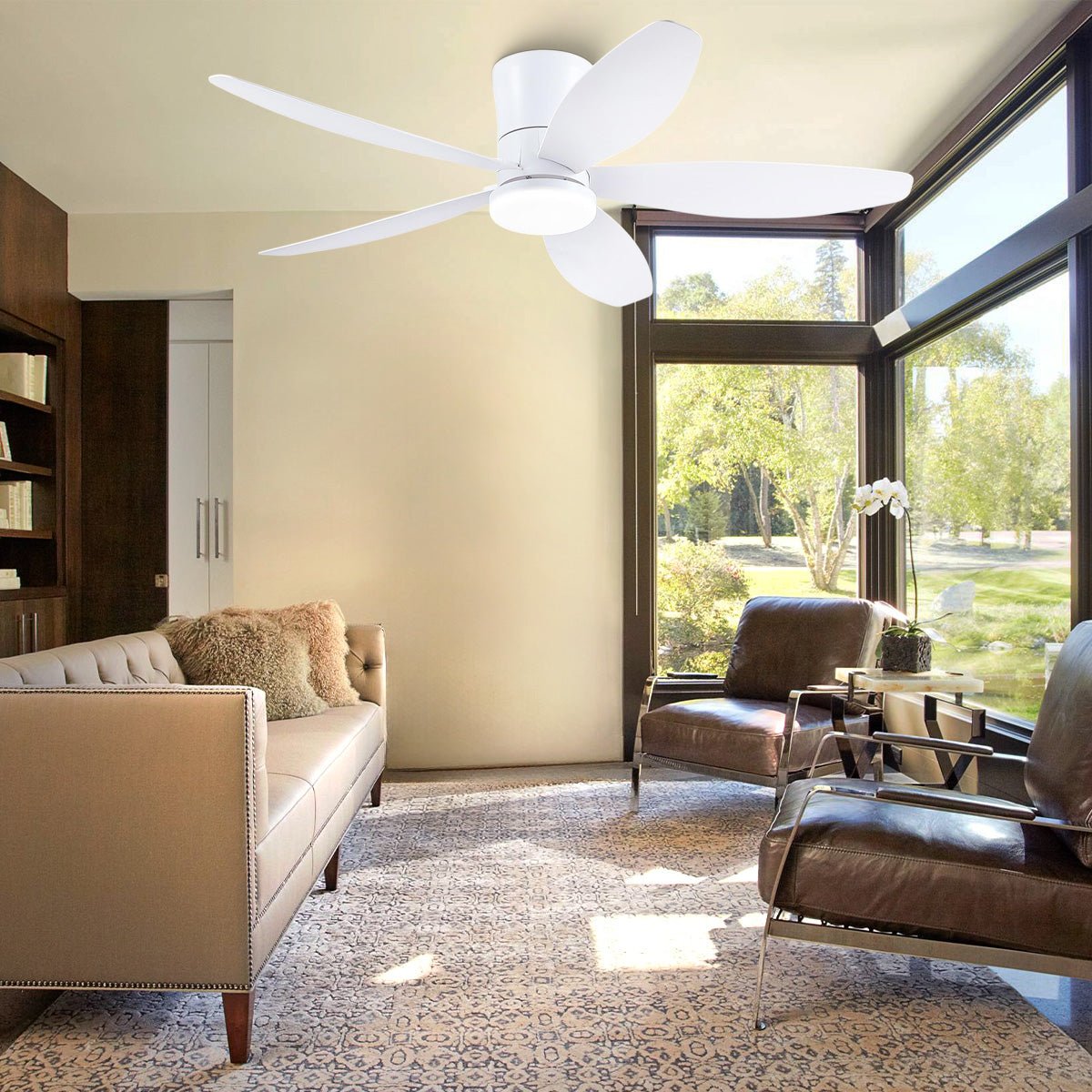 Indoor/Outdoor Recessed Black Ceiling Fan Light - Camilalamps - CA - 48IN - 48CW