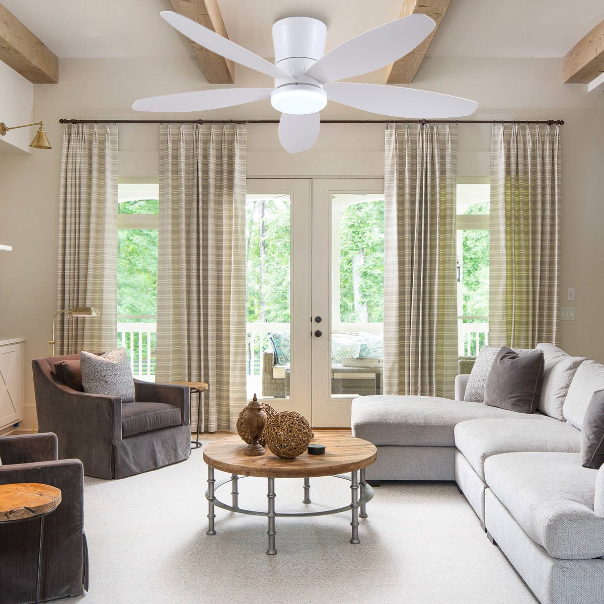 Indoor/Outdoor Recessed Black Ceiling Fan Light - Camilalamps - CA - 48IN - 48CW