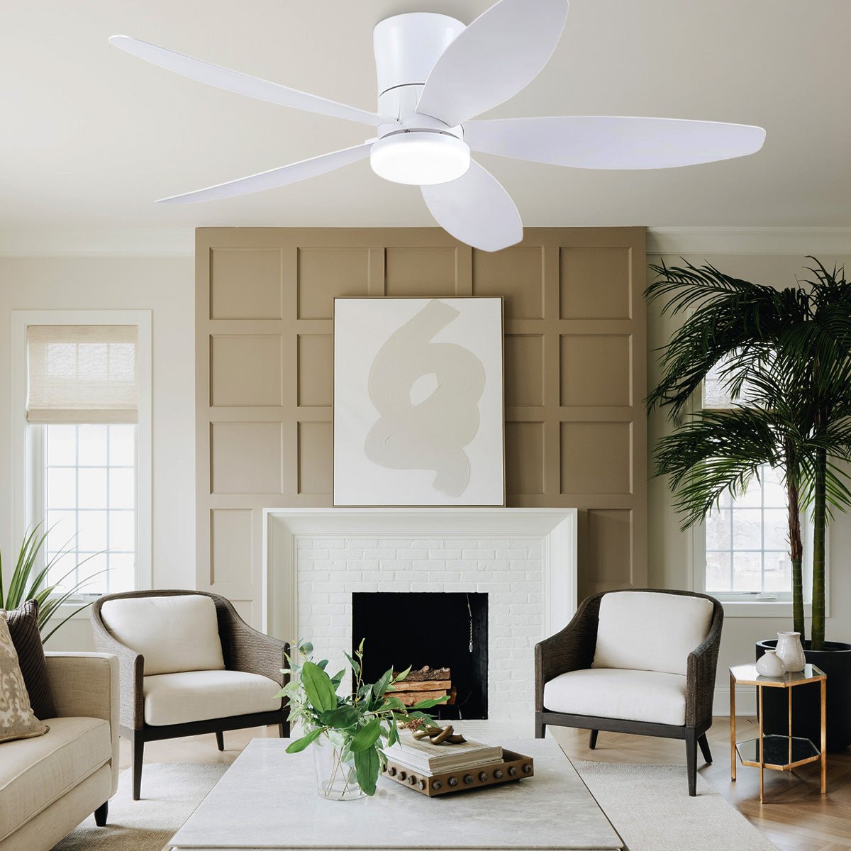 Indoor/Outdoor Recessed Black Ceiling Fan Light - Camilalamps - CA - 48IN - 48CW