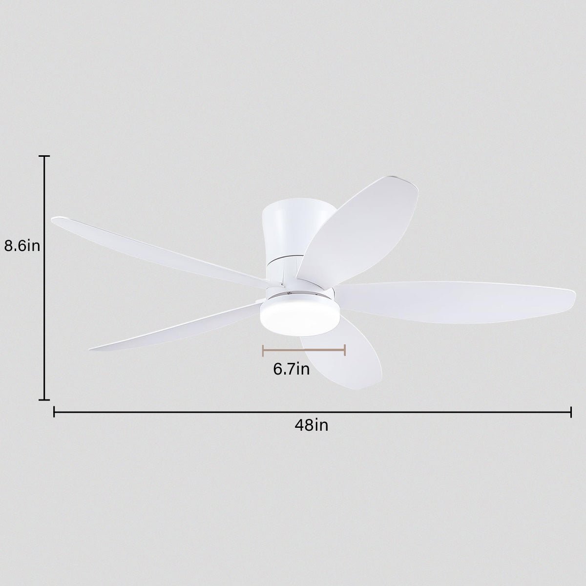 Indoor/Outdoor Recessed Black Ceiling Fan Light - Camilalamps - CA - 48IN - 48CW