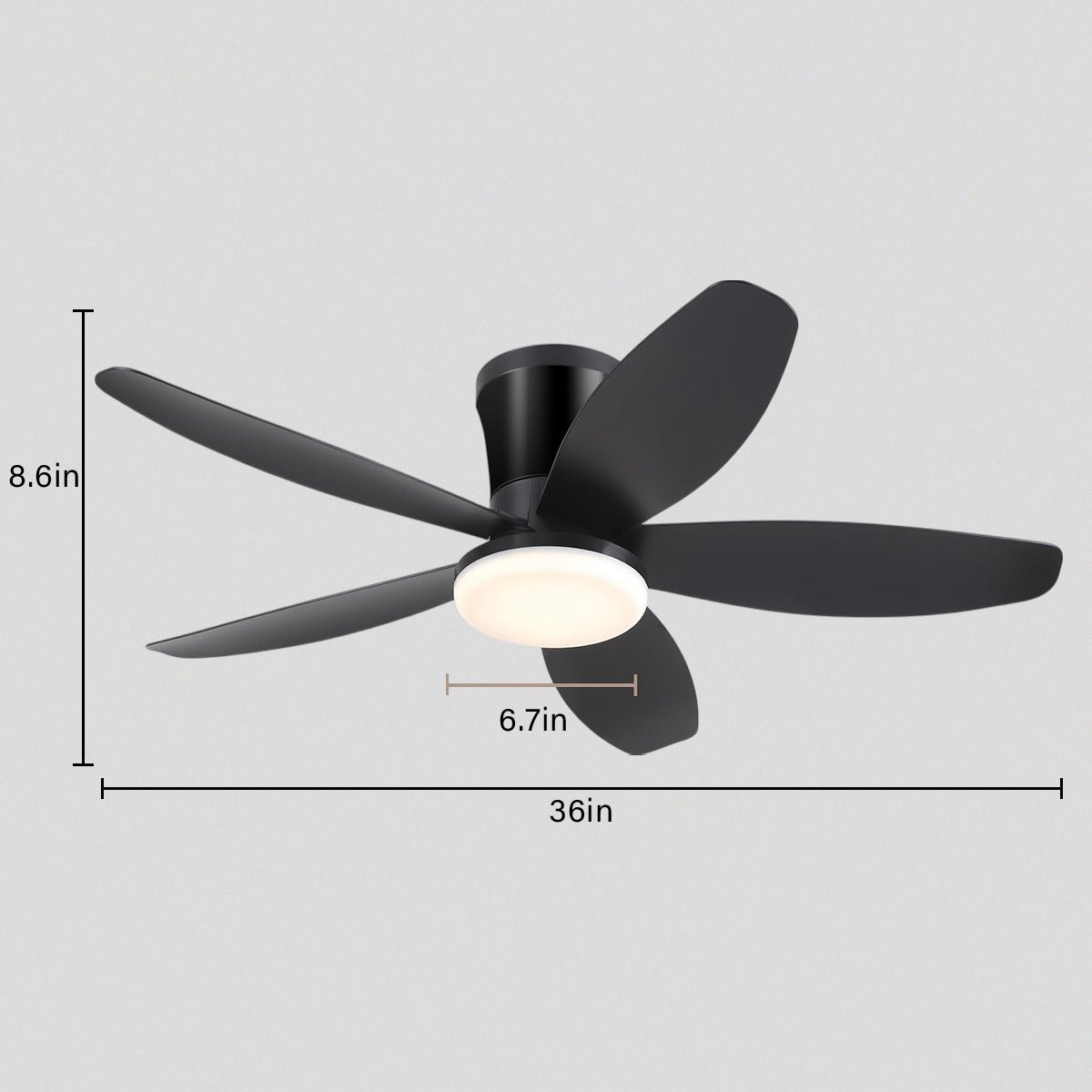 Indoor/Outdoor Recessed Black Ceiling Fan Light - Camilalamps - CA - 36IN - 36CB