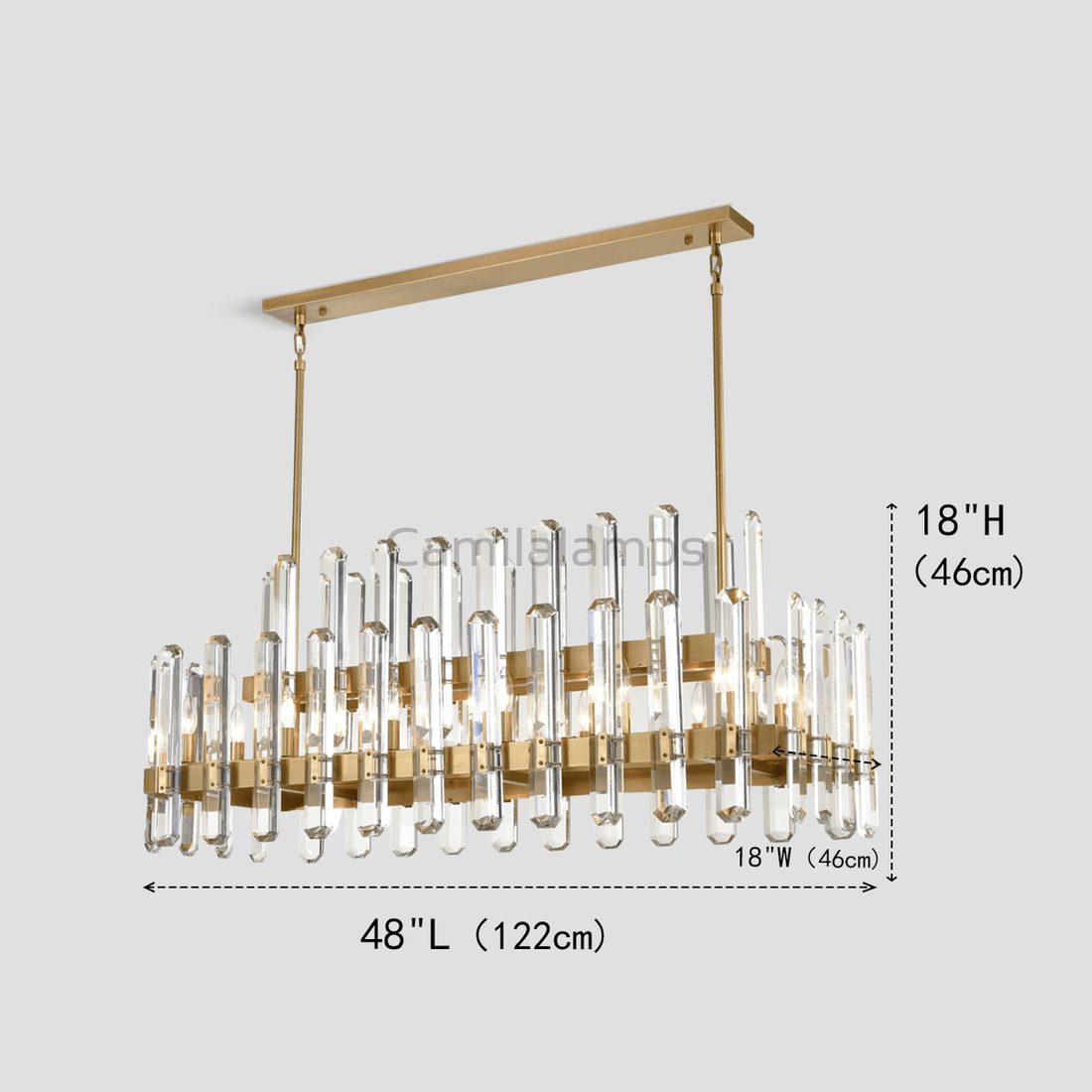 Isolde Crystal Linear Chandelier - Camilalamps - Ca-1LI2024-1C5850