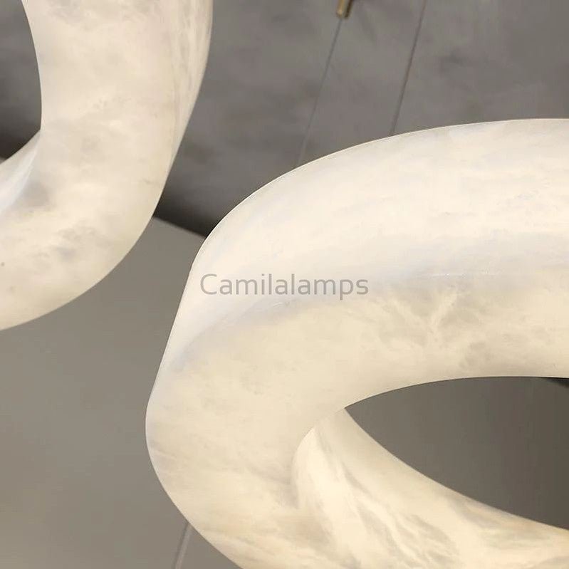 Kyklos Alabaster Chandelier Light - Camilalamps - Kyklo - 886 - 19.6" - 1