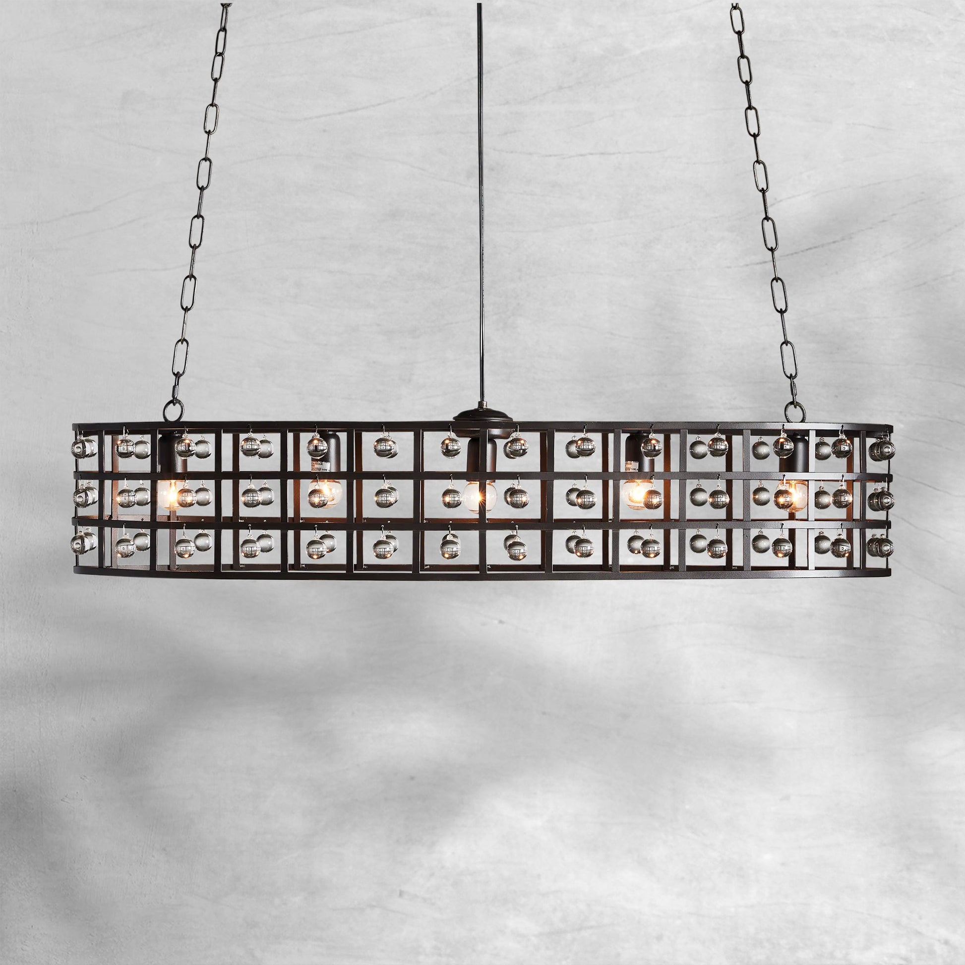 La Cage 5 - Light Oval Chandelier - Camilalamps - CA - 636H412