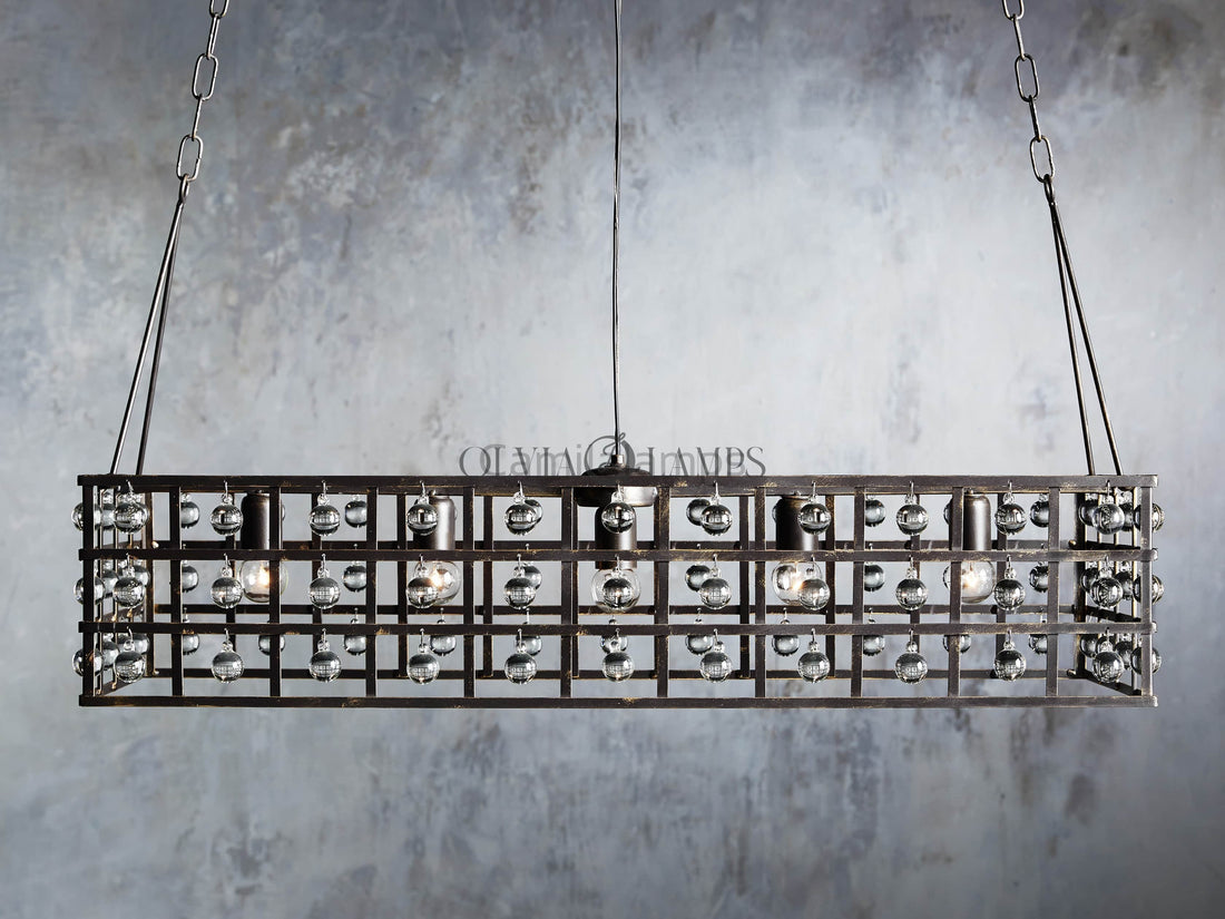 La Cage Rectangular Chandelier - Camilalamps - CA - 636H140