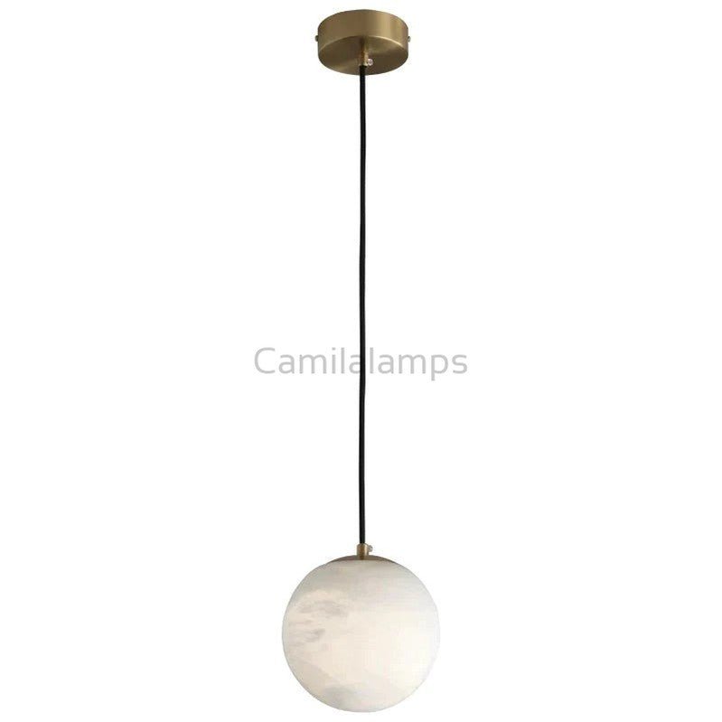 Larry Alabaster Ball Pendant Light For Kitchen Island - Camilalamps - CA - 0073