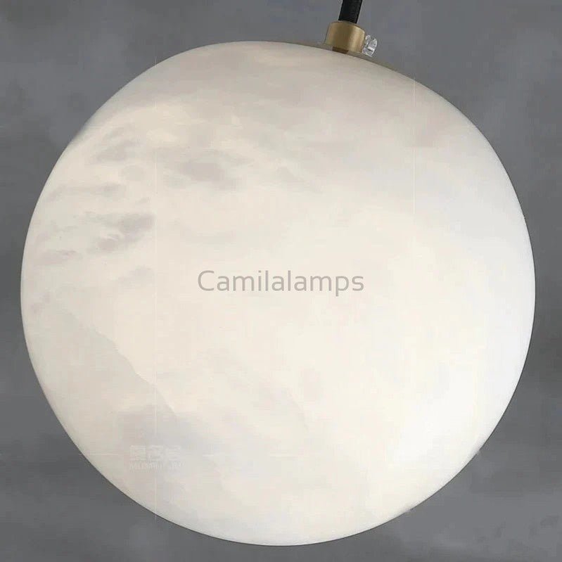 Larry Alabaster Ball Pendant Light For Kitchen Island - Camilalamps - CA - 0073