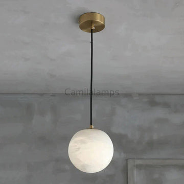 Larry Alabaster Ball Pendant Light For Kitchen Island - Camilalamps - CA - 0073