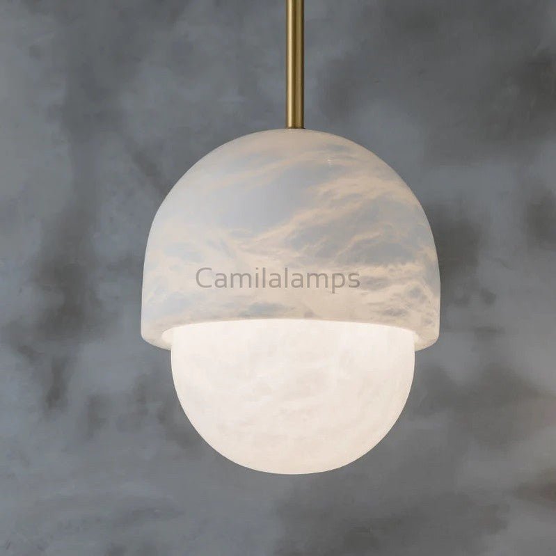 Larry Alabaster Island Pendant Light, Alabaster Pendant Lamp Besides Bed - Camilalamps - CA - 0059