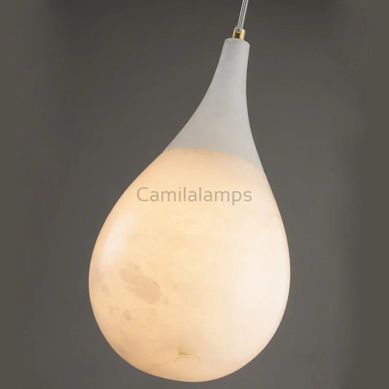 Larry Alabaster Raindrop Modern Pendant Light - Camilalamps - VIA - 1538