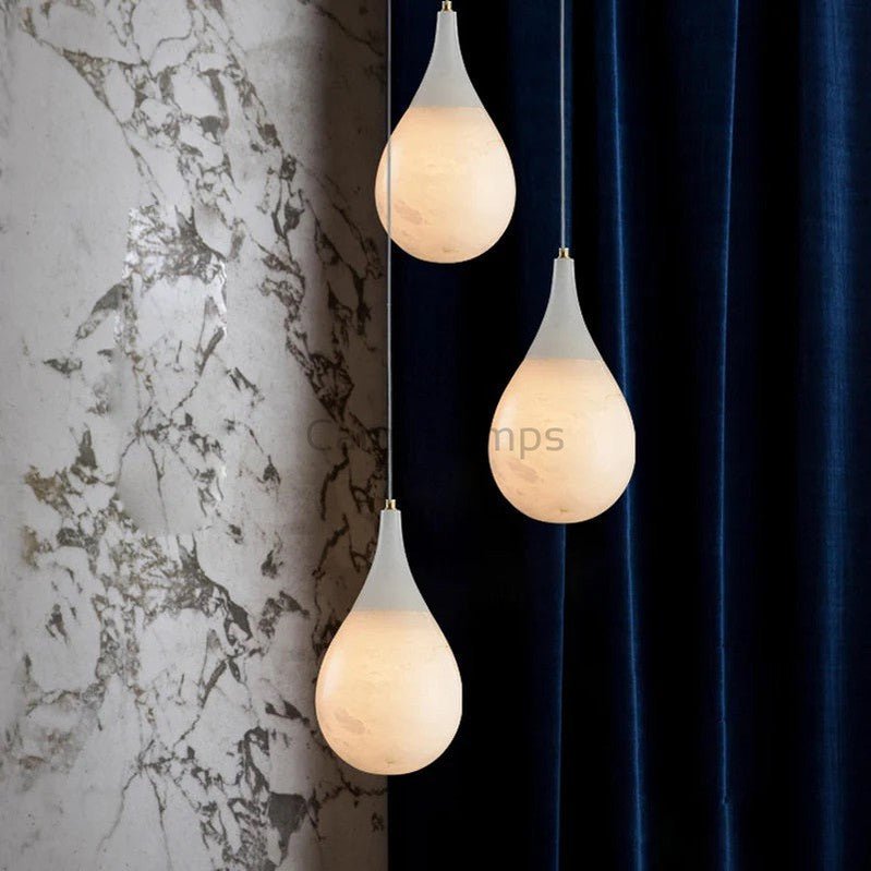 Larry Alabaster Raindrop Modern Pendant Light - Camilalamps - VIA - 1538