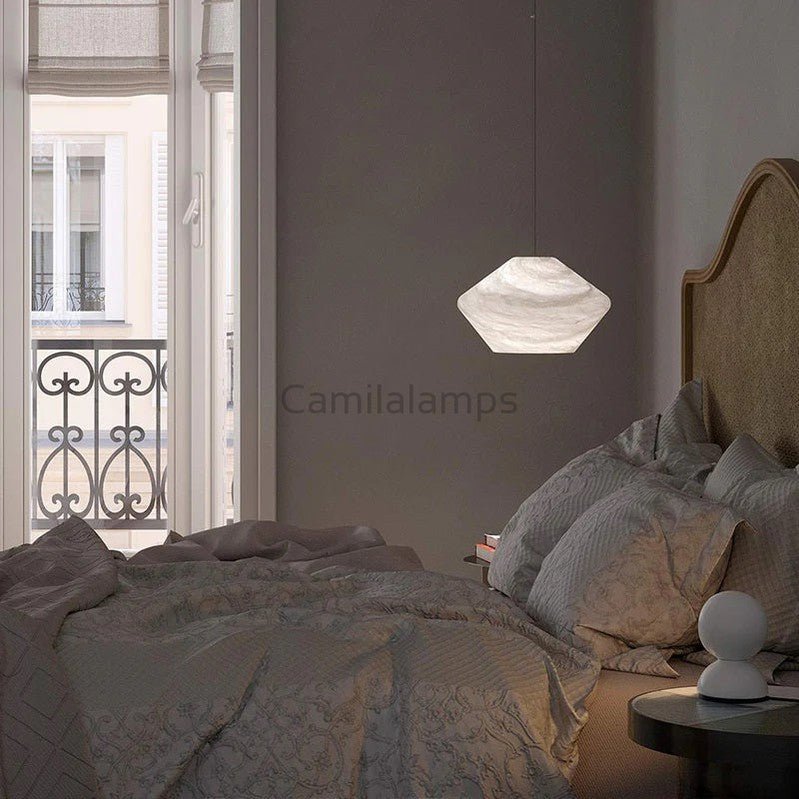 Larry Alabaster Simple Bedside Modern Pendant Light - Camilalamps - VIA - 1539