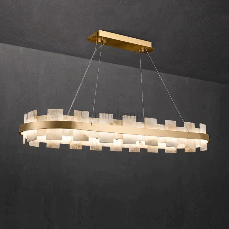 Larry Modern Oval Marble Island Chandelier - Camilalamps - Ca10442