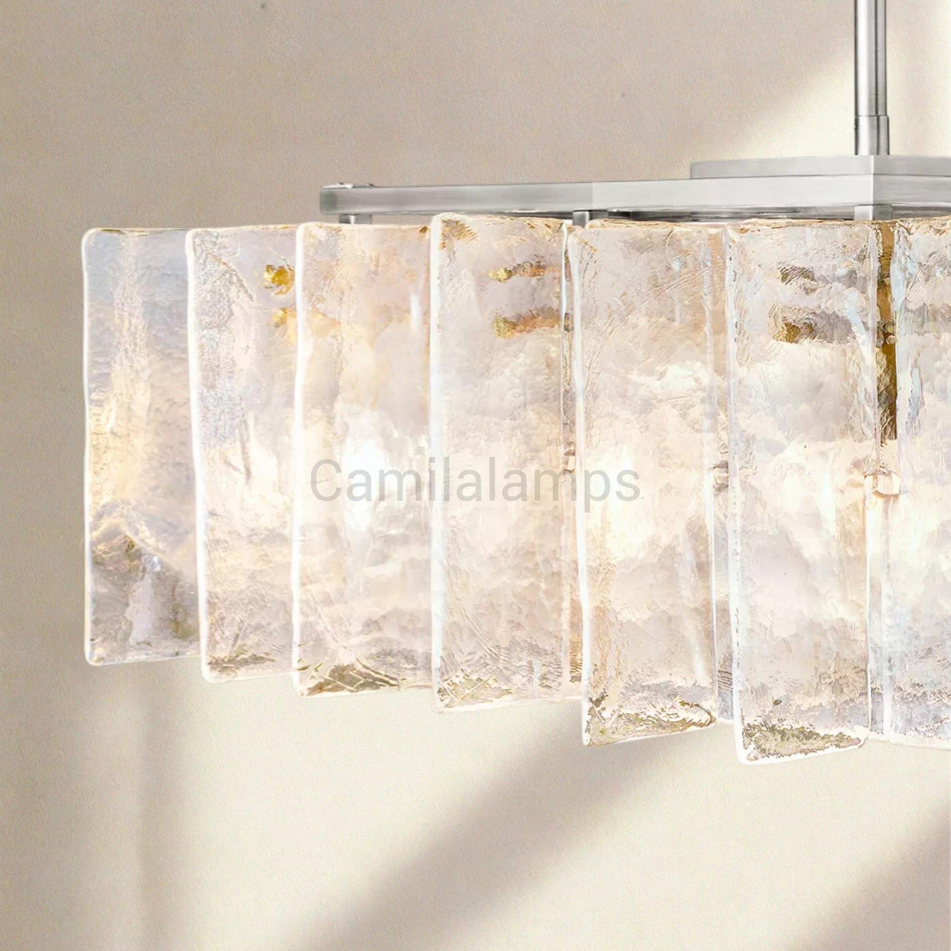 Lattic Clear/Smoke Class Square Chandelier 37'' For living room - Camilalamps - CA-LAT-Square-4