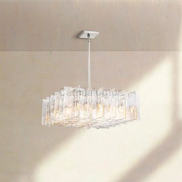 Lattic Clear/Smoke Class Square Chandelier 37'' For living room - Camilalamps - CA-LAT-Square-3