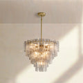 Lattic Glass Tiered Round Chandelier 36'' 47'' - Camilalamps - CA-Lattic-TRound-3