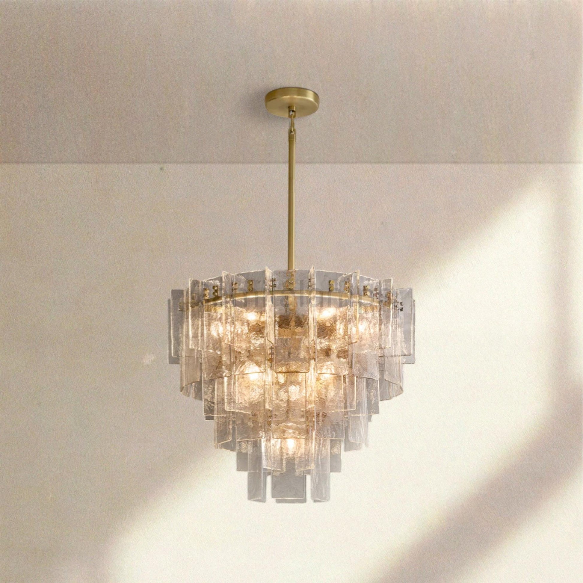 Lattic Glass Tiered Round Chandelier 36'' 47'' - Camilalamps - CA-Lattic-TRound-3
