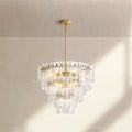 Lattic Glass Tiered Round Chandelier 36'' 47'' - Camilalamps - CA-Lattic-TRound-1