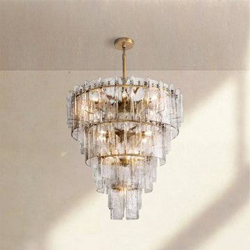 Lattic Glass Tiered Round Chandelier 36'' 47'' - Camilalamps - CA-Lattic-TRound-7