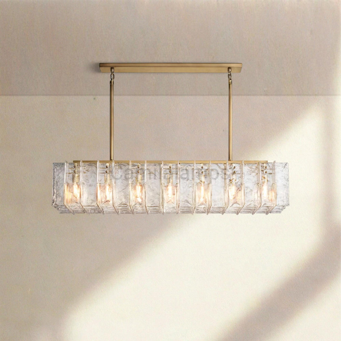 Lattic Smoke Glass Rectangular Chandelier 49'' 67'' - Camilalamps - CA-Lattic-Rec-4