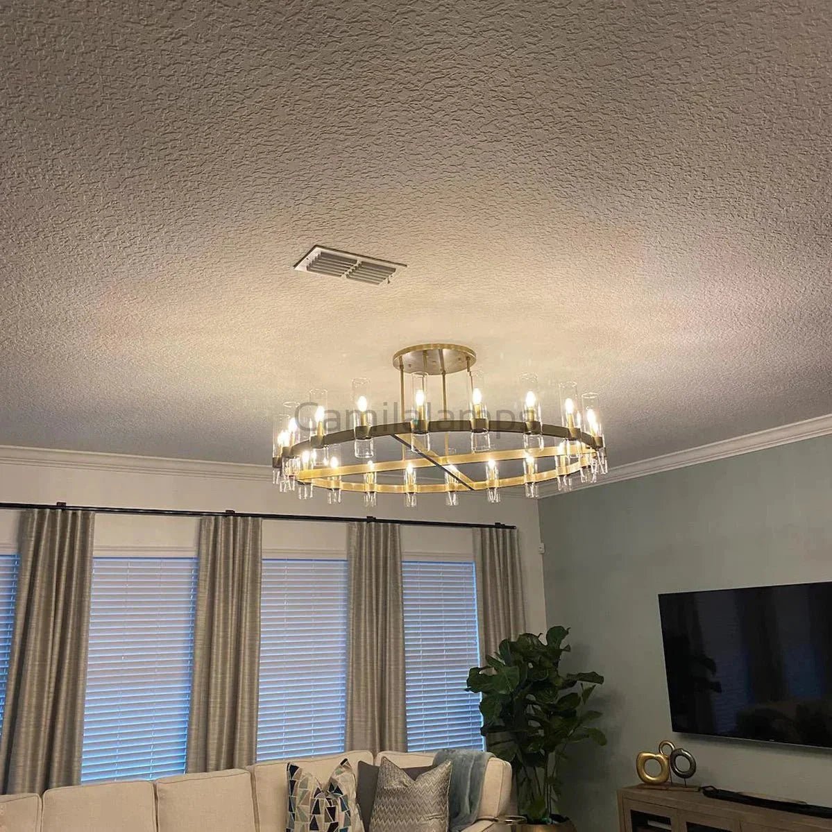 Lavelle Round Glass Chandelier 60" - Camilalamps - Ca-1La2023-1R0004