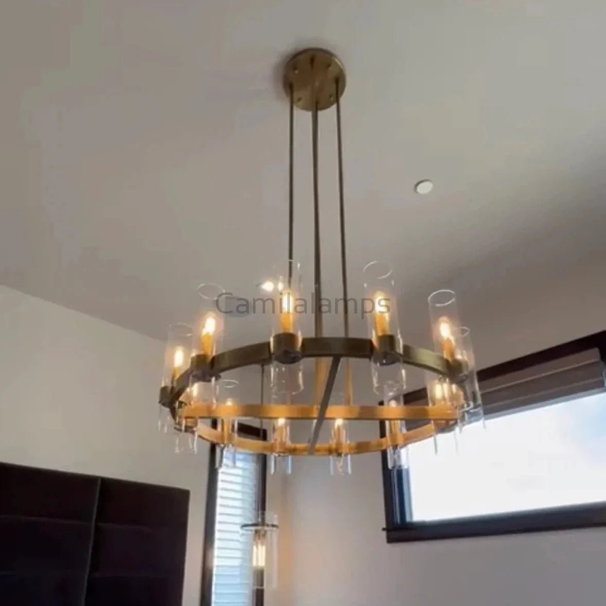 Lavelle Round Glass Chandelier 60" - Camilalamps - Ca-1La2023-1R0004