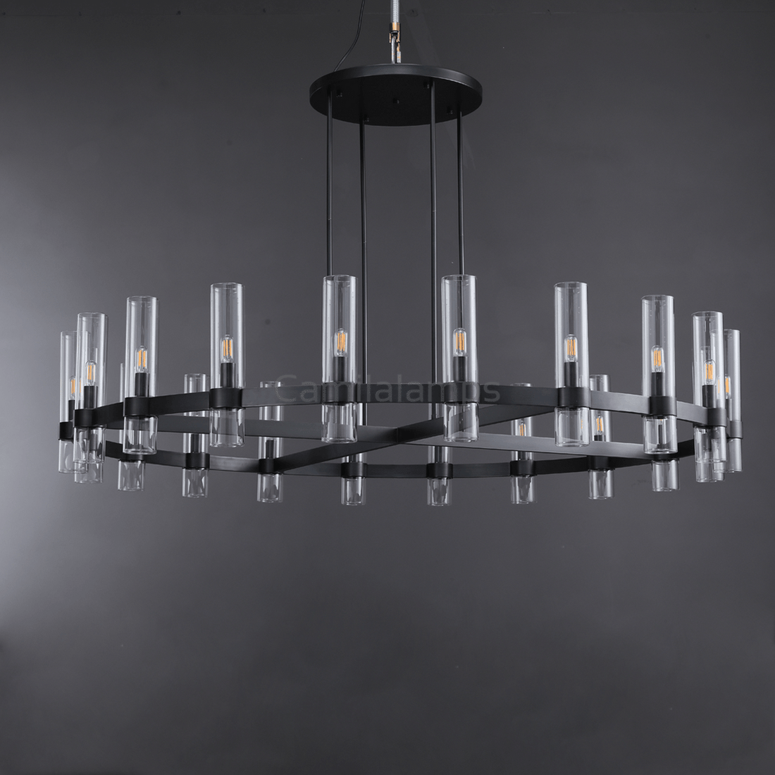 Lavelle Round Glass Chandelier 60" - Camilalamps - Ca-1La2023-1R0004