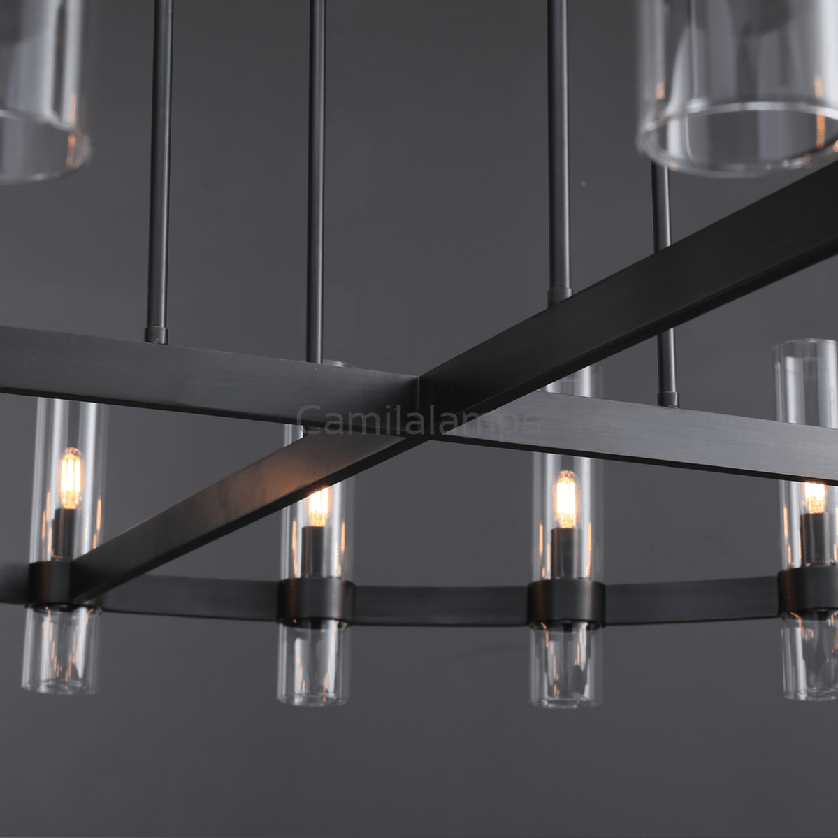 Lavelle Round Glass Chandelier 60" - Camilalamps - Ca-1La2023-1R0004