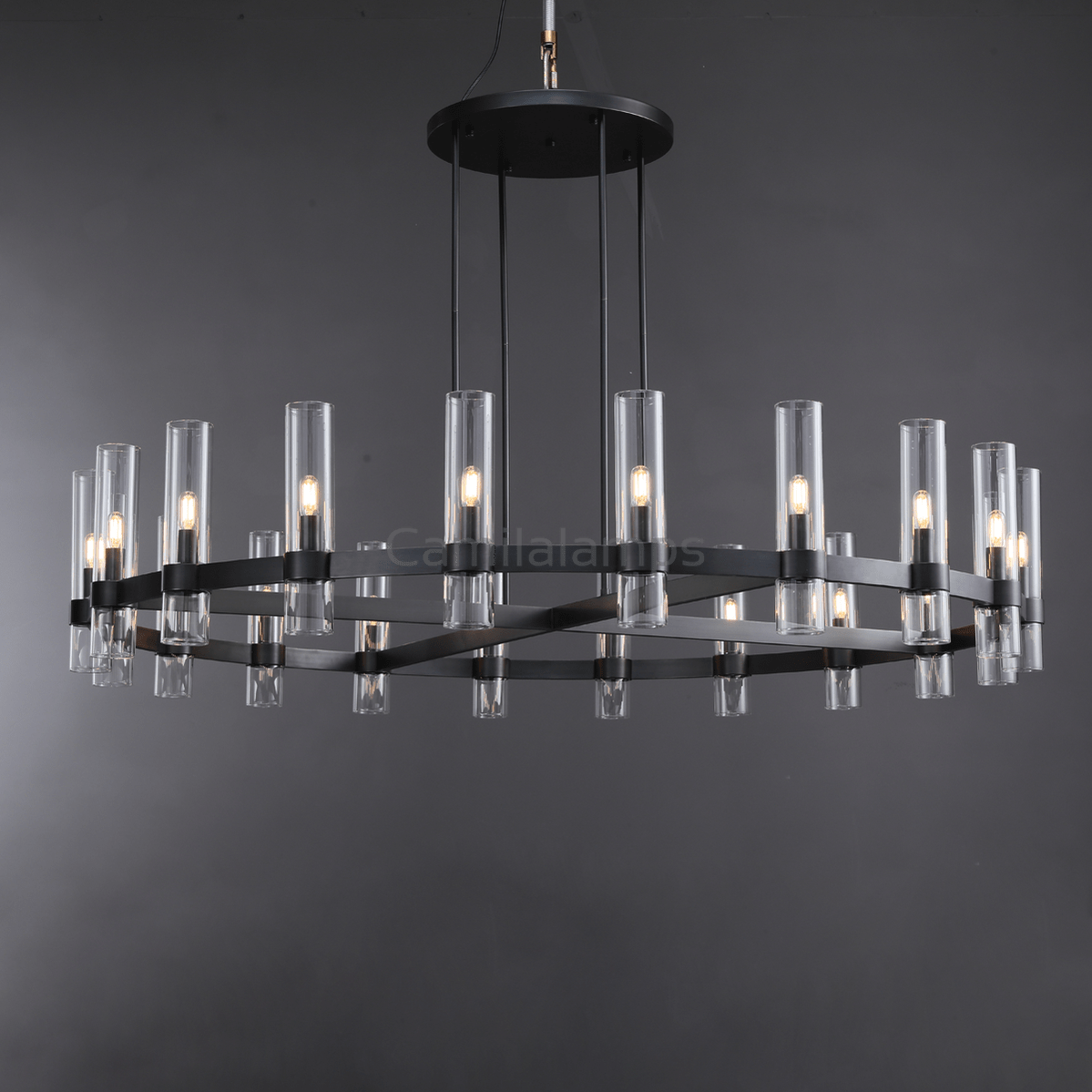 Lavelle Round Glass Chandelier 60" - Camilalamps - Ca-1La2023-1R0005