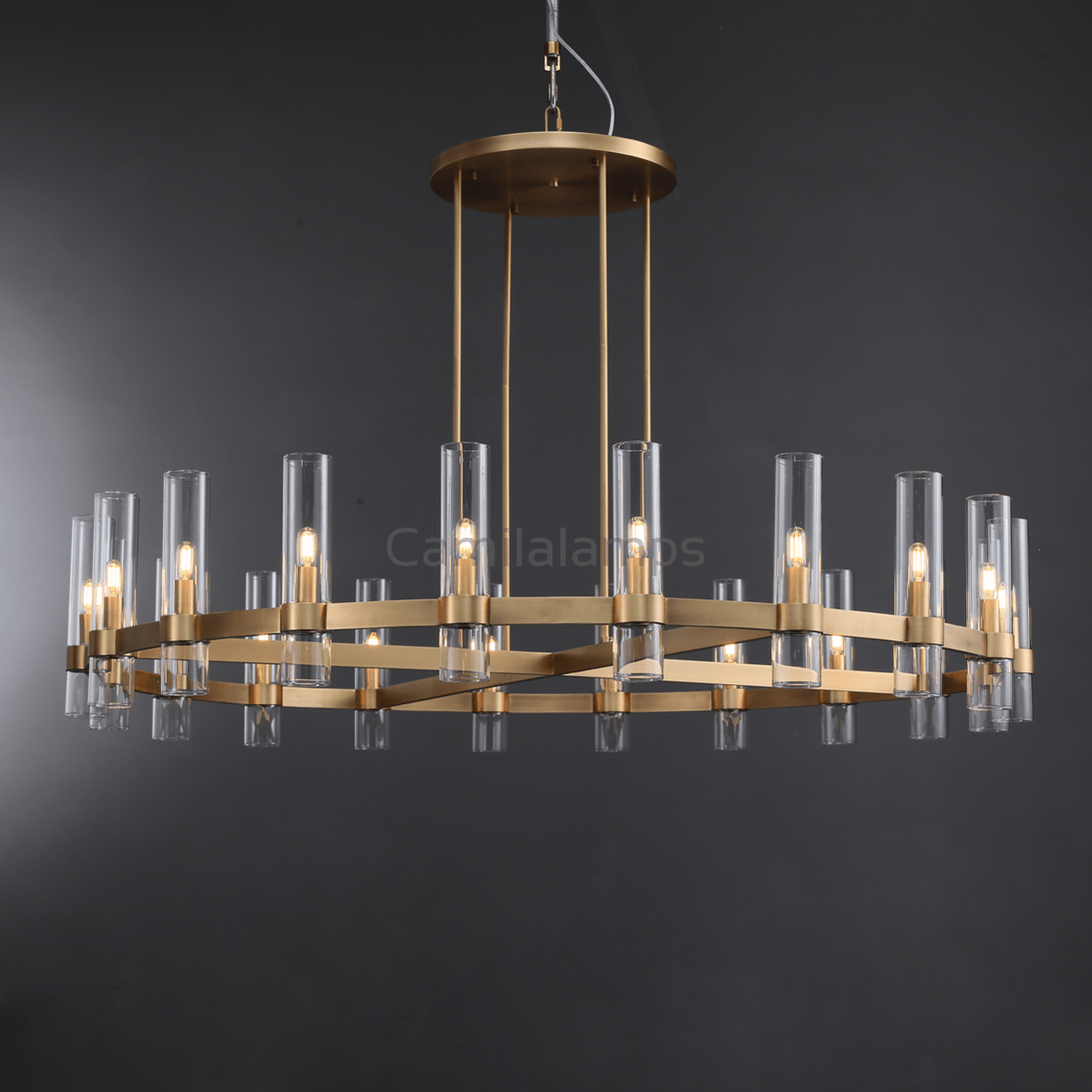 Lavelle Round Glass Chandelier 60" - Camilalamps - Ca-1La2023-1R0005