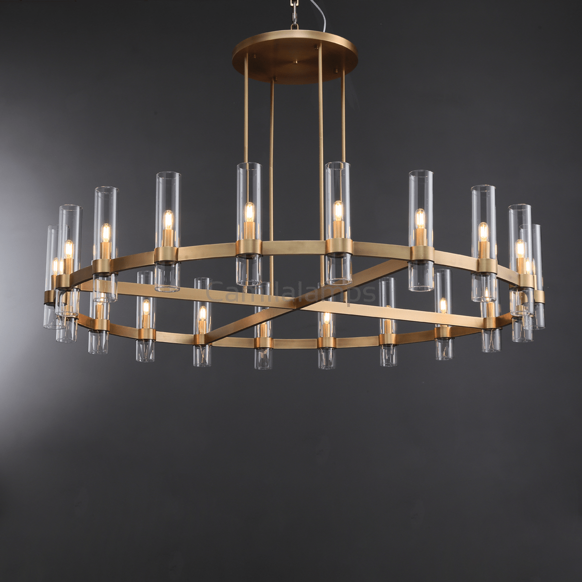 Lavelle Round Glass Chandelier 60" - Camilalamps - Ca-1La2023-1R0004
