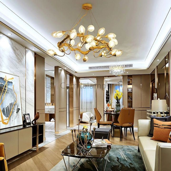 Lotus Brass Chandeliers - Camilalamps - Ca-1BU2024-1C1870