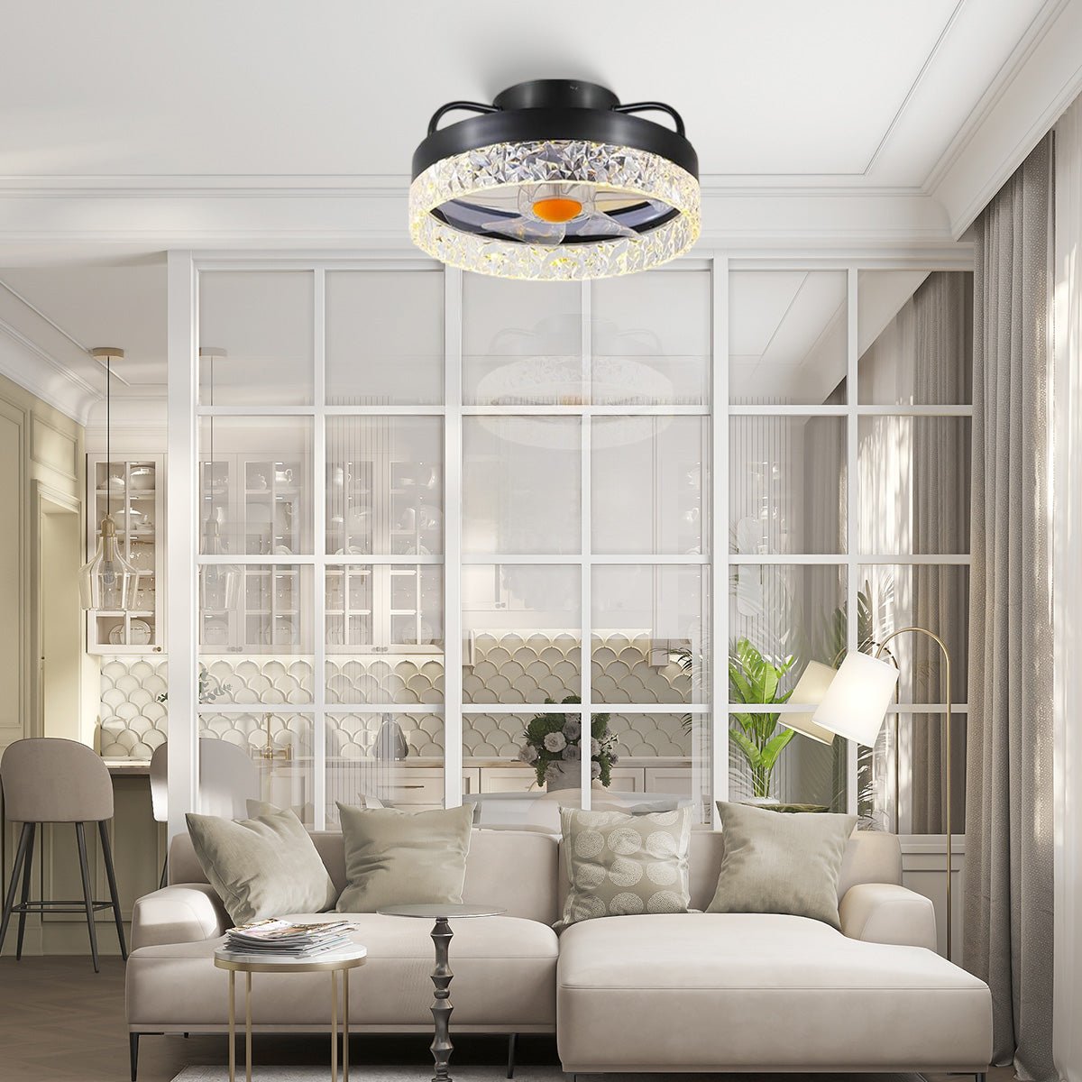 Low Profile Ceiling Fan Light with Remote 13" - Camilalamps - CA - Fan13 - 3