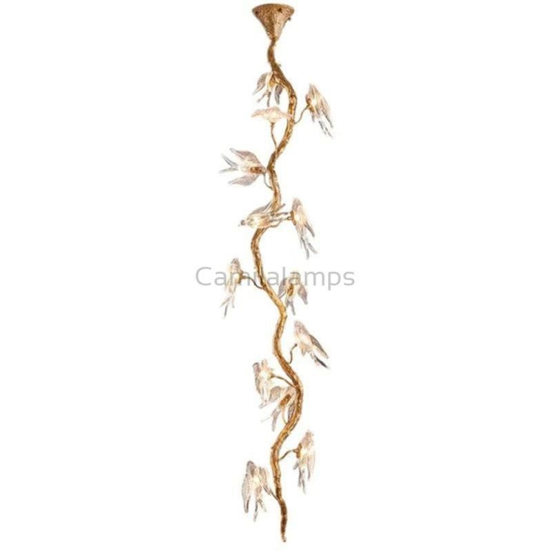 Lucky Bird Glass Tree Branch Chandelier For Staircase - Camilalamps - Bela-12023BC005