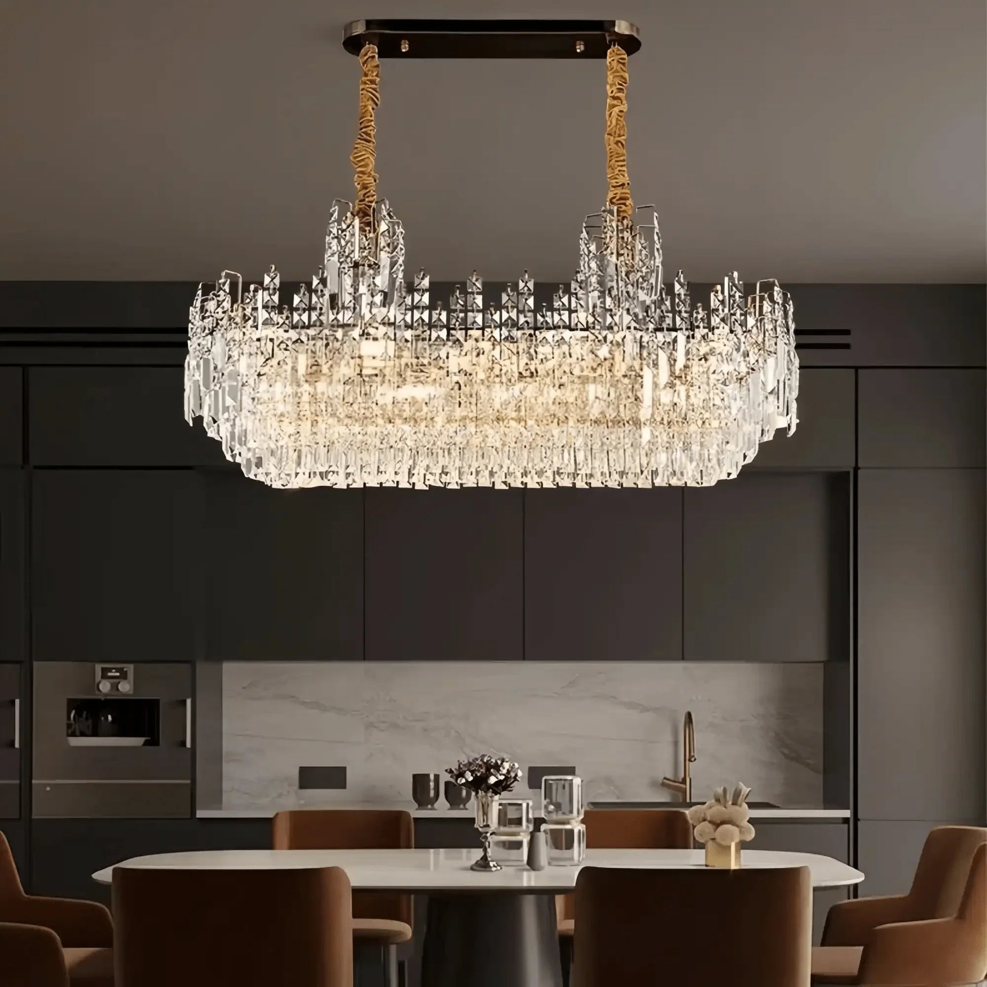 Luxury Hotel Hallway Ceiling Lighting Fixture Large Round Crystal Chandelier - Camilalamps - CA-LHCLFQ-13