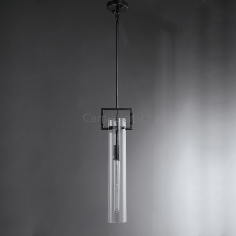 Machine Glass Cylinder Pendant12''22'' - Camilalamps - CA - ml - Mechanic - 2991
