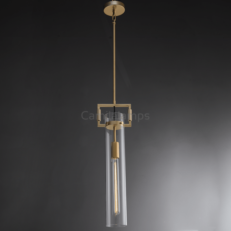 Machine Glass Cylinder Pendant12''22'' - Camilalamps - CA - ml - Mechanic - 2991
