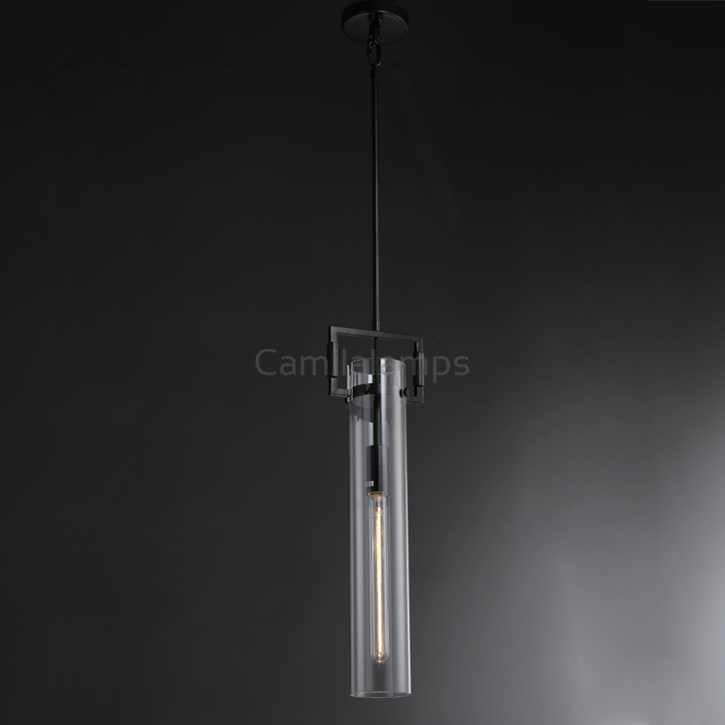 Machine Glass Cylinder Pendant12''22'' - Camilalamps - CA - ml - Mechanic - 2991