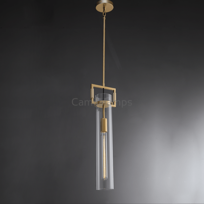 Machine Glass Cylinder Pendant12''22'' - Camilalamps - CA - ml - Mechanic - 2991