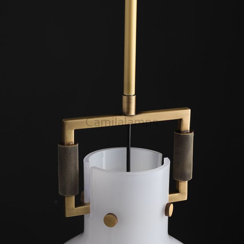 Machine Milk Glass Cloche Pendant 10''14''18'' - Camilalamps - CA - AM2024 - C4577