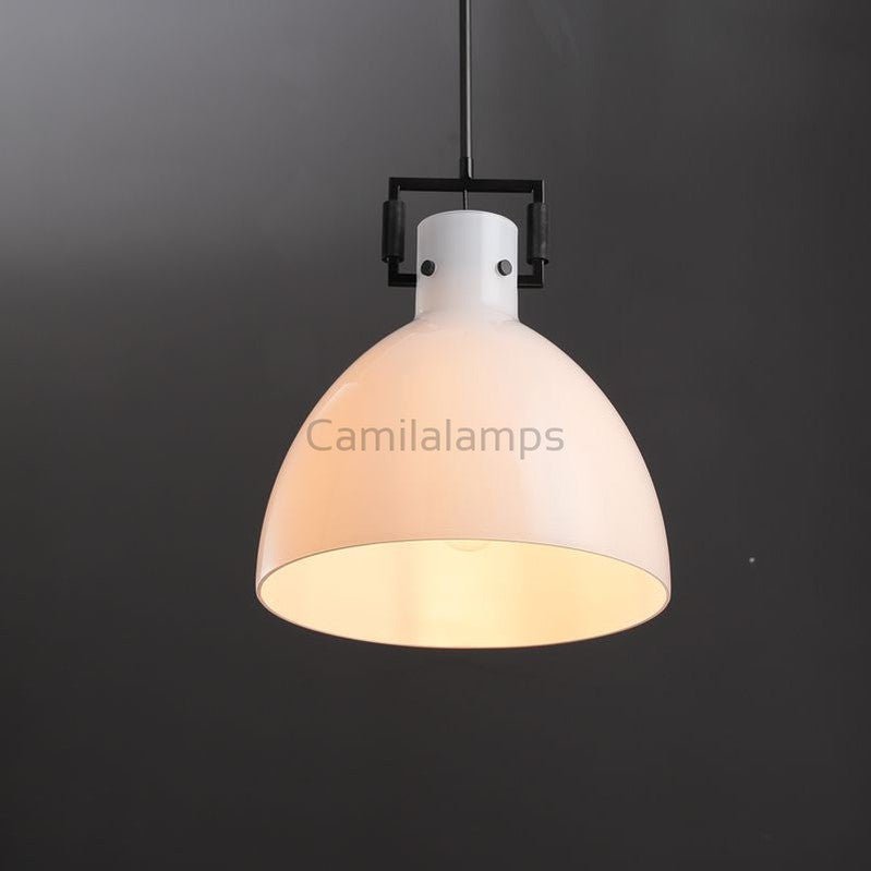 Machine Milk Glass Cloche Pendant 10''14''18'' - Camilalamps - CA - AM2024 - C4577