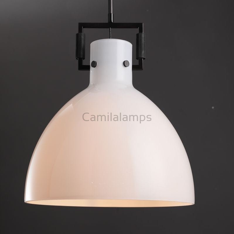 Machine Milk Glass Cloche Pendant 10''14''18'' - Camilalamps - CA - AM2024 - C4577