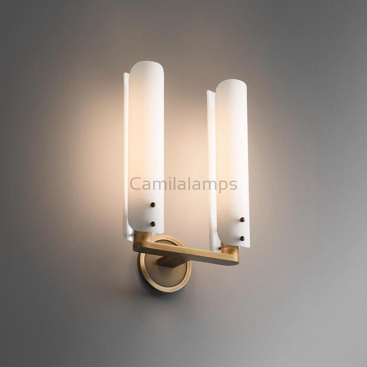 Magnolia White Shade 2 - Head Wall Sconce 16"H - Camilalamps - CAM - MA - 05