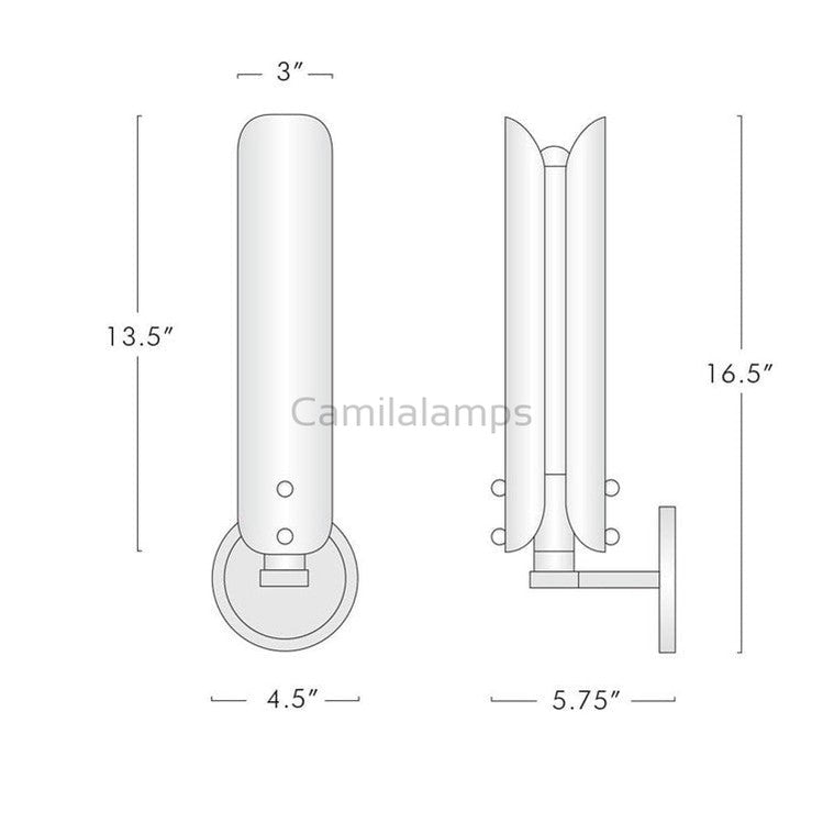 Magnolia White Shade Wall Sconce 16"H - Camilalamps - CAM - MA - 04