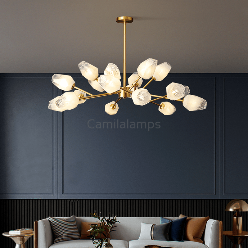 Mandy Modern Art Glass Lampshade Chandelier For Living Room - Camilalamps - CA - 0094